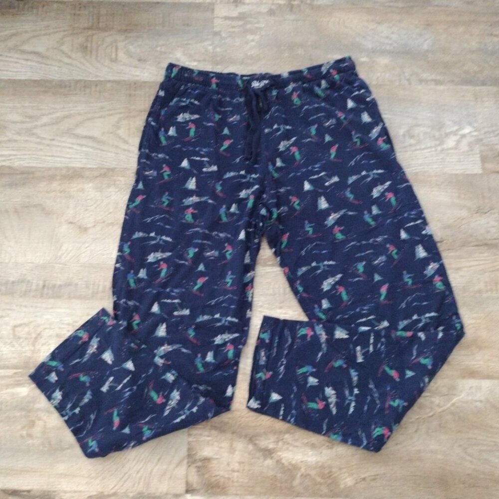 Ralph Lauren men's ski‎ navy pajama pants drawstring waist 29" Inseam Sz L